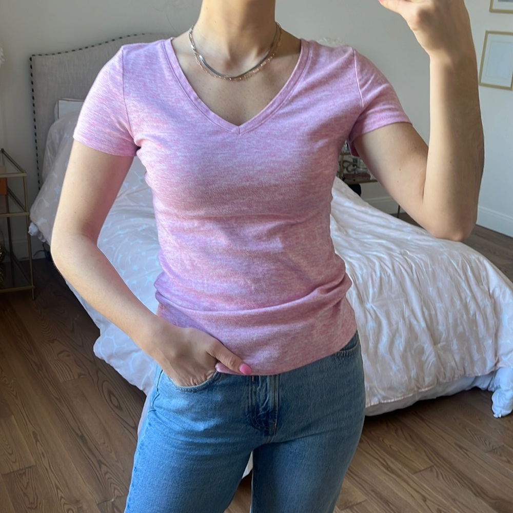 Pink v neck size small